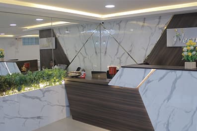 Reception area at Niveena Homeo Clinic